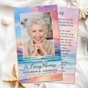 Carte de prière funéraire pour la commémoration de