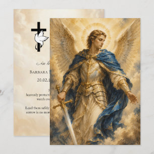 Carte de prière funéraire Saint Michel 5x7 pouces