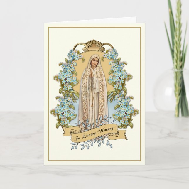 Carte de prière funéraire sainte catholique Vierge (Devant)