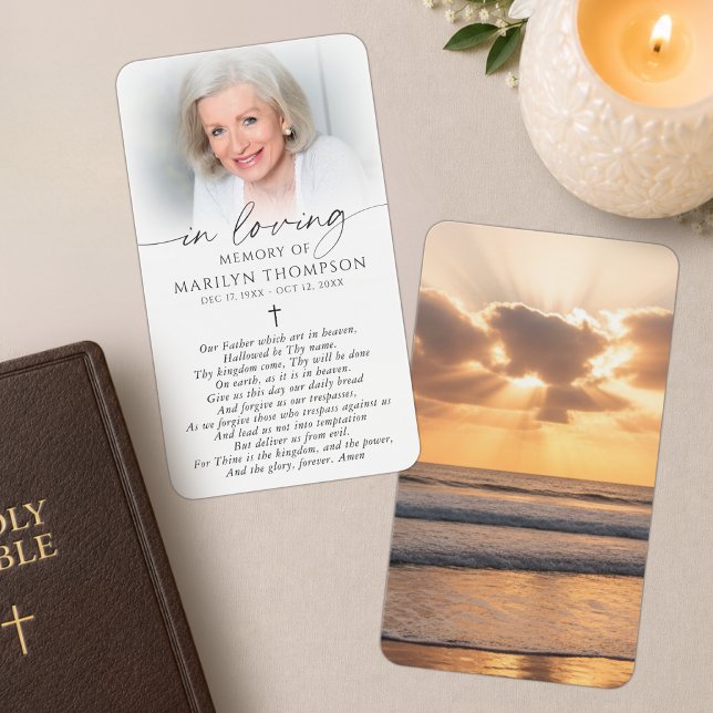 Carte de prière funéraire Sunset In Memoriam (Créateur téléchargé)