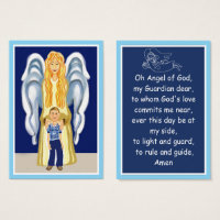 Carte de prière Guardian Angel du garçon