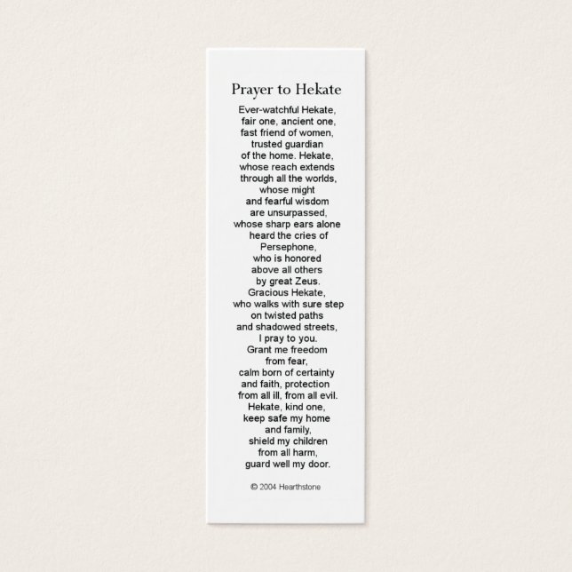 Carte de prière Hecate (Hekate) (Devant)
