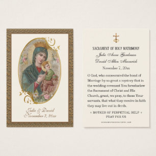 Carte de prière Mariage de Virgin Mary Jesus