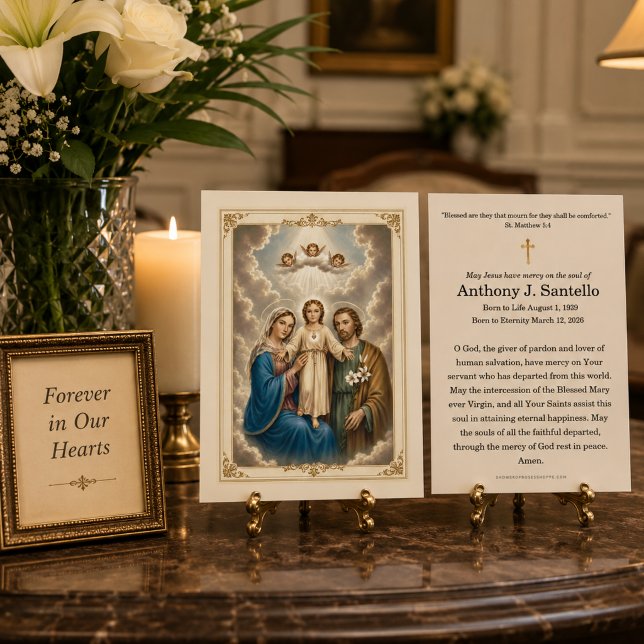 Carte de prière mémorielle catholique de la Sainte (Créateur téléchargé)