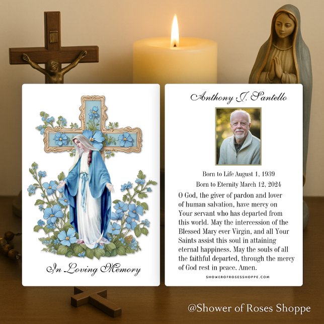 Carte de prière mémorielle funéraire catholique (Créateur téléchargé)