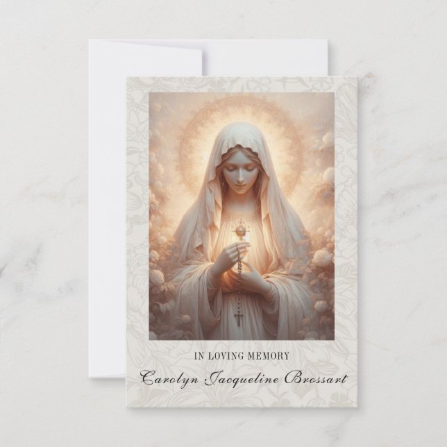 Carte de prière mémorielle funéraire catholique Ma (Devant)