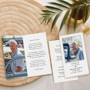 Carte de prière mémorielle photo pour toujours dan