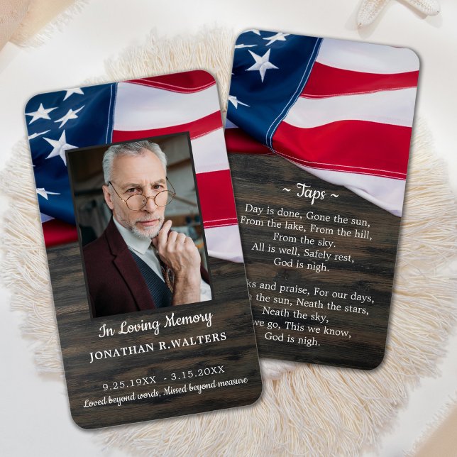Carte de prière militaire Premium American Flag Ph (Créateur téléchargé)