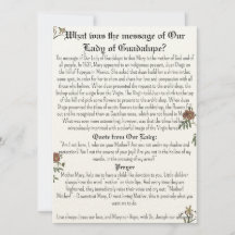 Carte de prière Notre-Dame de Guadalupe