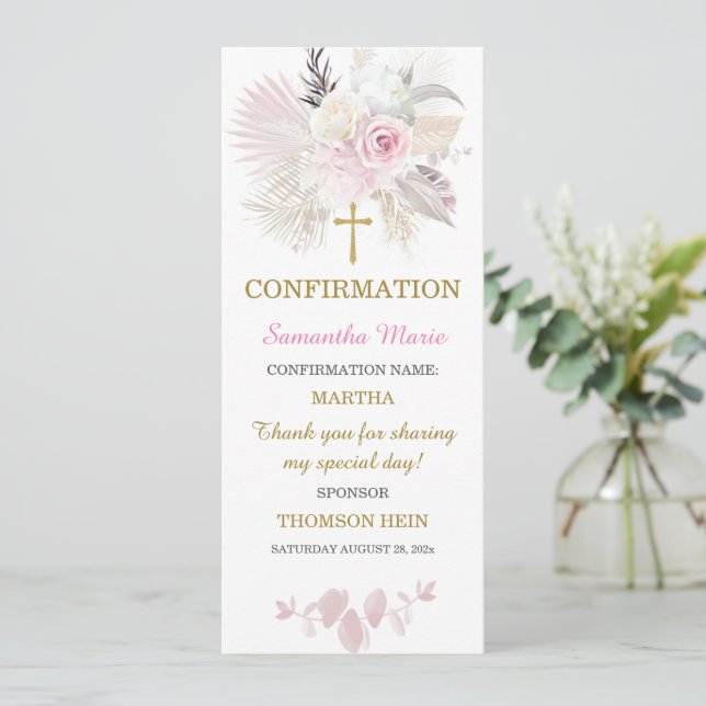 Carte de prière personnalisée pour la Confirmation (Debout devant)