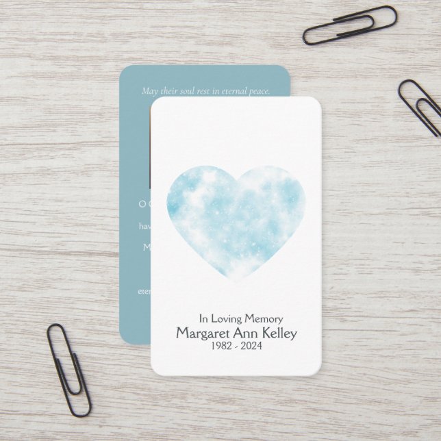 Carte de prière photo chrétienne Cloud (Devant/Arrière en situation)