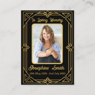 Carte de prière photo commémorative de la sympathi