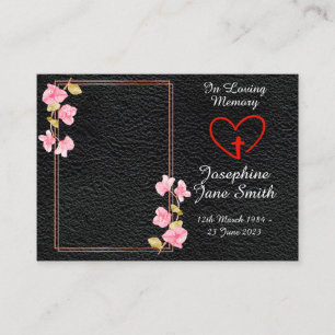 Carte de prière photo commémorative simple et élég