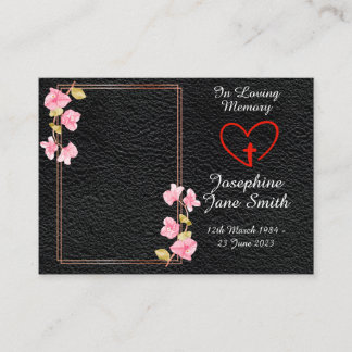 Carte de prière photo commémorative simple et élég