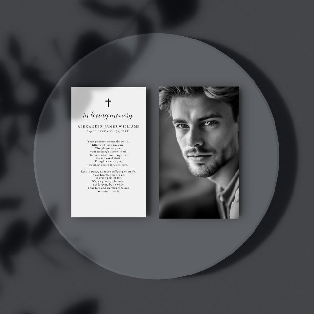 Carte de prière photo du Mémorial des funérailles  (Créateur téléchargé)