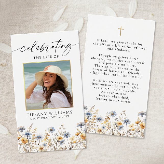 Carte de prière photo pour célébration funéraire d (Créateur téléchargé)