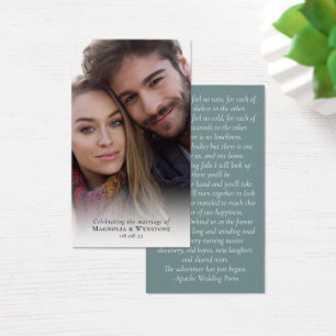 Carte de prière photo préférée de mariage
