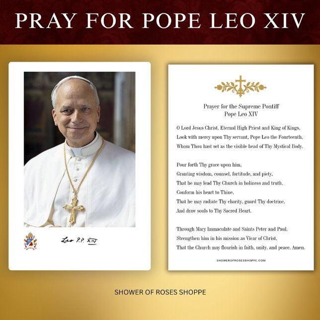 Carte de prière pour le Pape Léon XIV, Vicaire du  (Créateur téléchargé)