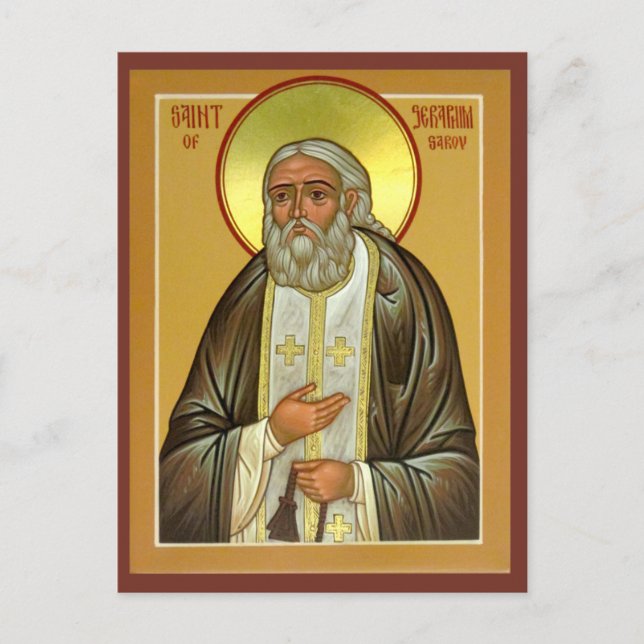 Carte de prière Saint Seraphim de Sarov (Devant)