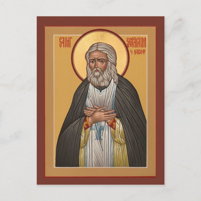 Carte de prière Saint Seraphim de Sarov (Devant)