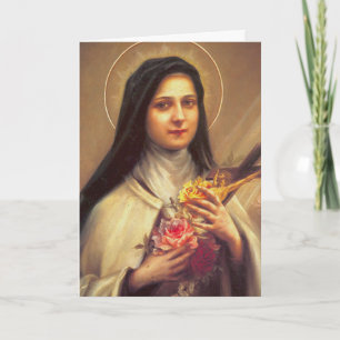 Carte de prière Saint Therese Spirituelle Bouquet