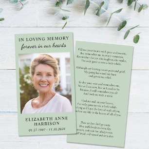 Carte de prière verte de l'emplacement de la photo