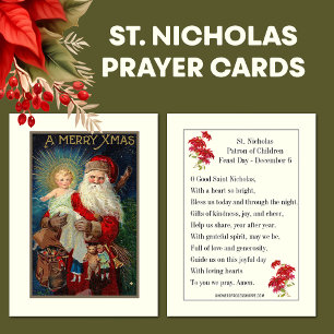 Carte de prière Vintage St. Nicholas Jesus