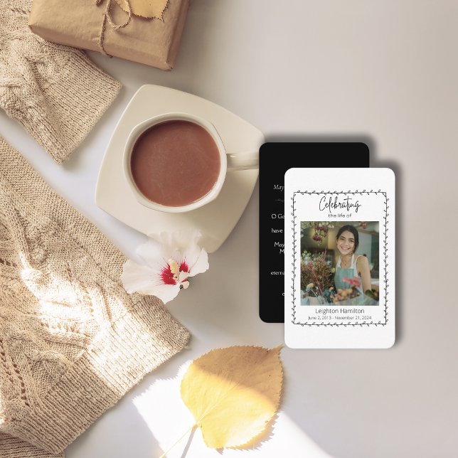 Carte de prière Vntage Orange Floral (Créateur téléchargé)