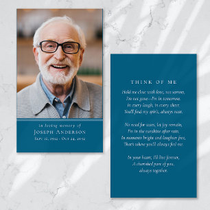 Carte de prières funéraires photo moderne simple