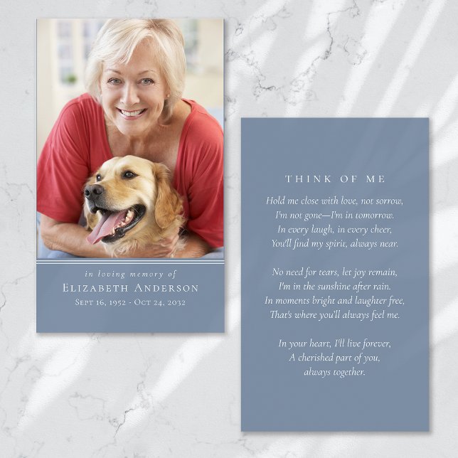 Carte de prières funéraires photo moderne simple (Créateur téléchargé)