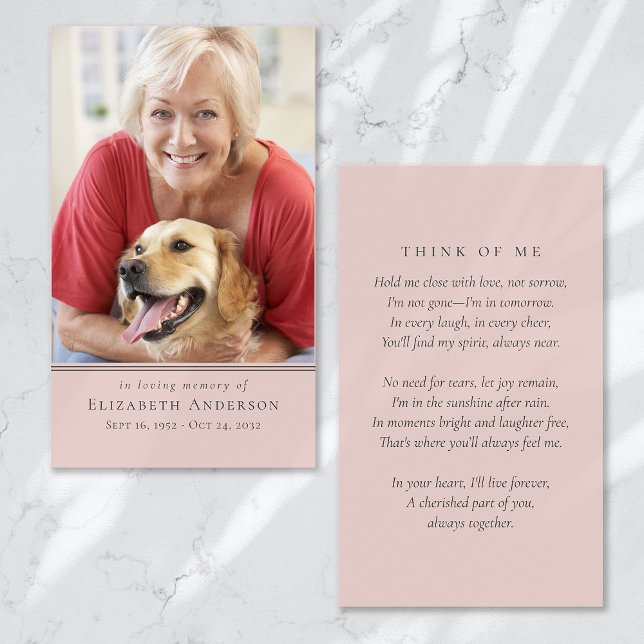 Carte de prières funéraires photo moderne simple (Créateur téléchargé)