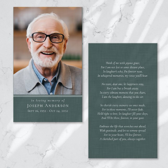 Carte de prières funéraires pour le lin vert (Créateur téléchargé)