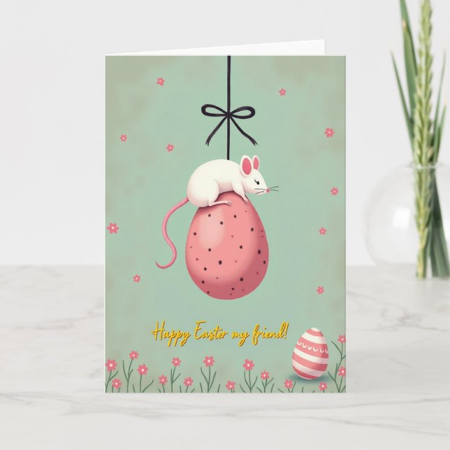 Carte de printemps à l'oeuf rayé (Devant)