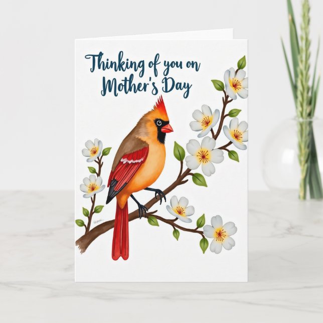 Carte de printemps à pois avec oiseau (Devant)