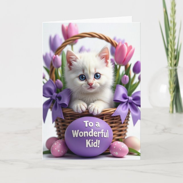 Carte de printemps adorable chaton (Devant)
