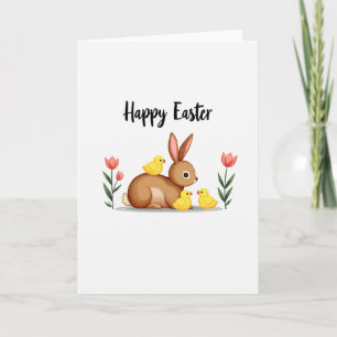 Carte de printemps amis lapin