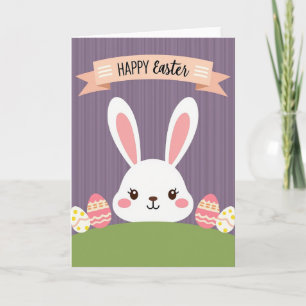 Carte de printemps au lapin pois de couleur