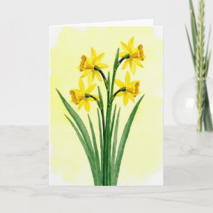Carte de printemps aux fleurs jaunes