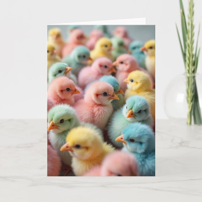 Carte de printemps aux oiseaux pastel (Devant)