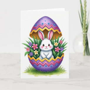 Carte de printemps aux zigzags de lapin