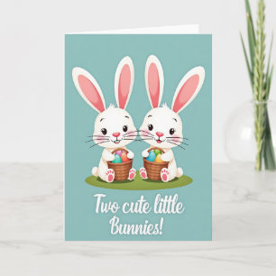Carte de printemps avec de mignons lapins