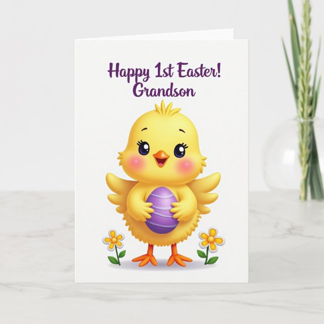 Carte de printemps Bébé Oiseau Mignon (Devant)