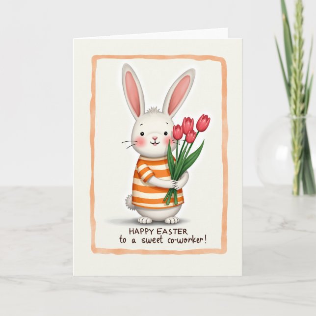 Carte de printemps Bouquet de lapin (Devant)