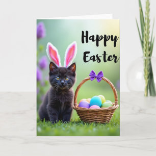 Carte de printemps Bunny Kitty mignonne