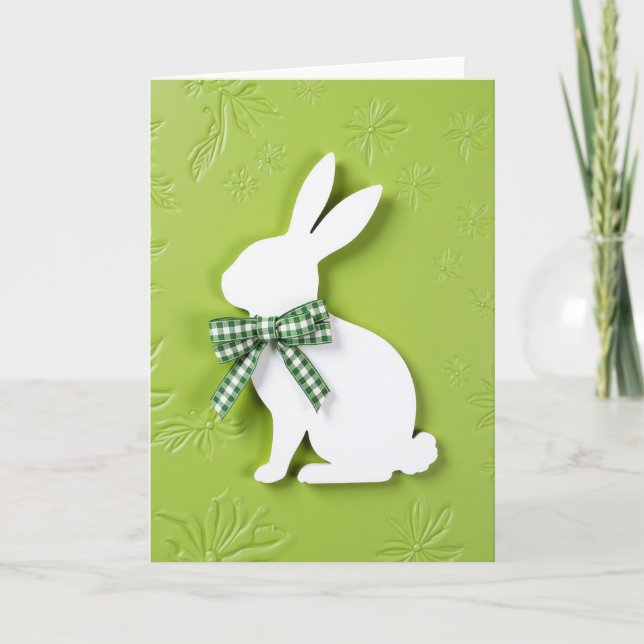 Carte de printemps de lapin vert (Devant)