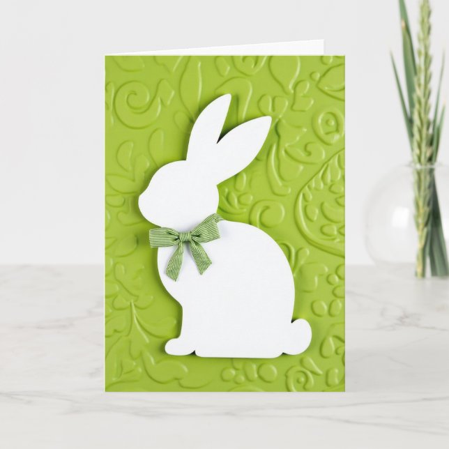 Carte de printemps du lapin vert (Devant)