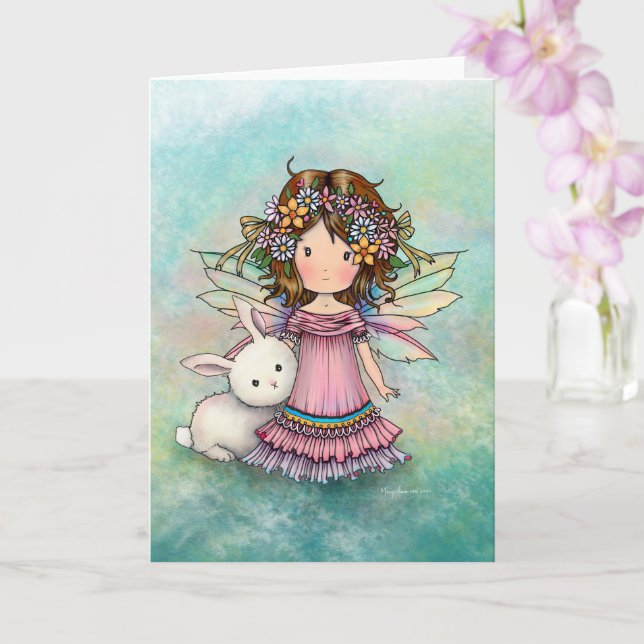 Carte de printemps Fée et Lapin par Molly Harrison (Orchidée)