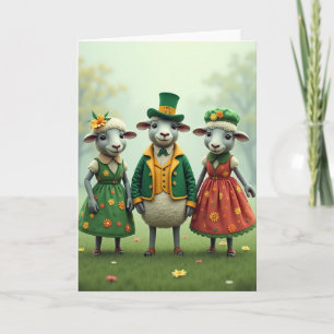 Carte de printemps festive pour les moutons