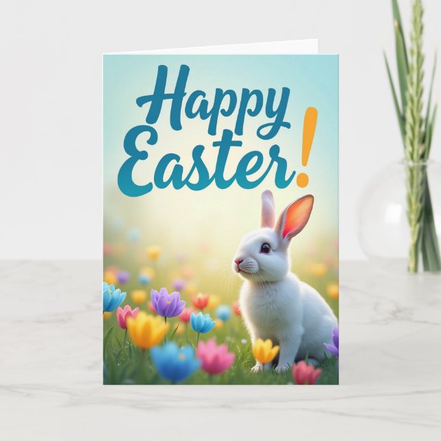 Carte de printemps Fleur de Lapin (Devant)