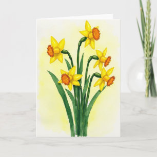 Carte de printemps Fleur jaune en fleurs